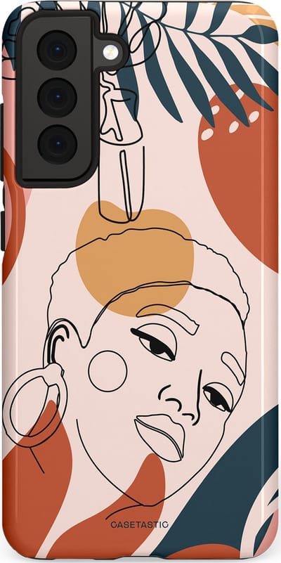 Casetastic Hoesje Geschikt voor Samsung S21 FE - Stijlvolle Beschermende Duo-layer Case - Ochtend blush