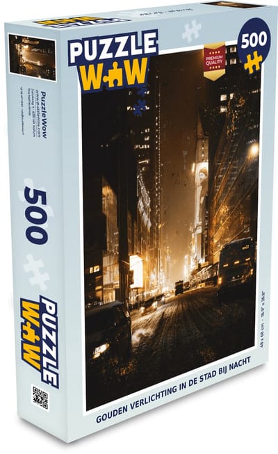 Puzzel Goud - Nacht - Stad - Legpuzzel - Puzzel 500 stukjes