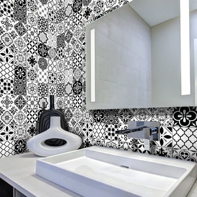 Zelfklevende muurtegelstickers voor keuken en badkamer - 30 Sebastian Azulejos tegelstickers - 30 stickers 10x10cm
