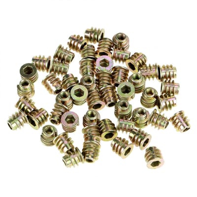 By shayne - Houtdraadinzetstuk - Zeskantmoeren - Duurzaam zinklegering - 8 mm - Inzetstukken voor meubels - 50 stuks voor houtprojecten