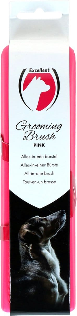 Excellent hondenborstel - 17.5 cm - Medium – Hondenkam – Haarverwijderaar voor huisdieren – Multifunctioneel – Roze