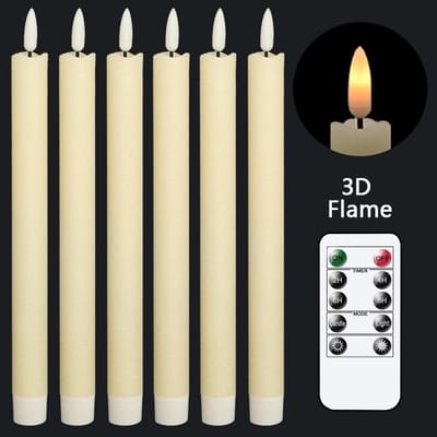 Vlamloze Conische Kaarsen Set met Afstandsbediening – LED Flikkerend Licht voor Romantische Decoratie