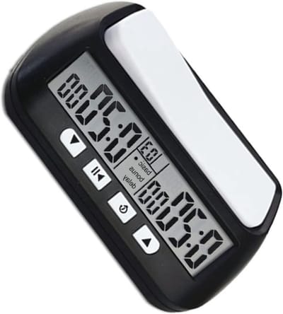 Digitale Schaakklok met Geluidsalarm voor Toernooien en Training, ABS Materiaal, 14x9x4.5cm, Perfect voor Schaakliefhebbers