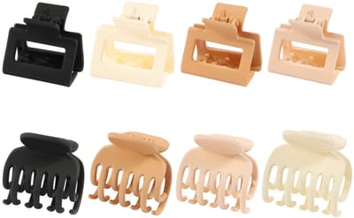 TOVBMUP Bananenklem - Haarclips - Haarspelden - Haarklemmen groot - Haarklem Groot - Haarklem voor dames - voor dik haar - Haarclips Dames Nude - 8 stuks