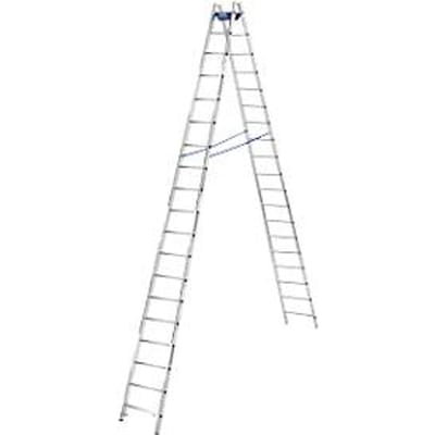 Dubbele trapladder, 2 x 18 sporten, + toolbag GRATIS