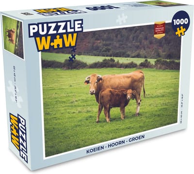 Puzzel Koeien - Hoorn - Groen - Legpuzzel - Puzzel 1000 stukjes volwassenen