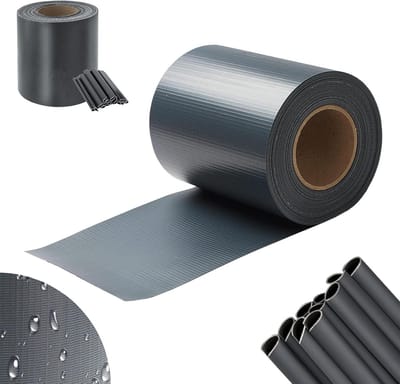 PVC Inkijkwerende stroken 200m x 19cm, privacy film voor dubbelstaafmat hek, incl. 160 bevestigingsclips, windscherm zonwering inkijkbescherming tuinhek, antraciet