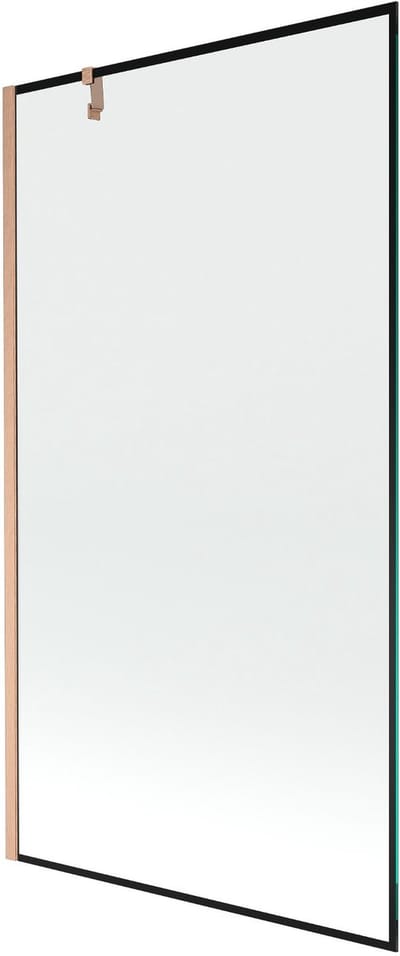 Mexen Next badwand 1-vleugelig 100 x 150 , zwart frame, geborsteld koper - 895-100-000-00-70-65