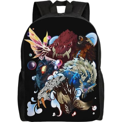 Monsters Hunters Rugzak Student Unisex collage Lichtgewicht Rugzakken Polyester Nieuwigheid Schooltassen Reisontwerp Rugzak as picture