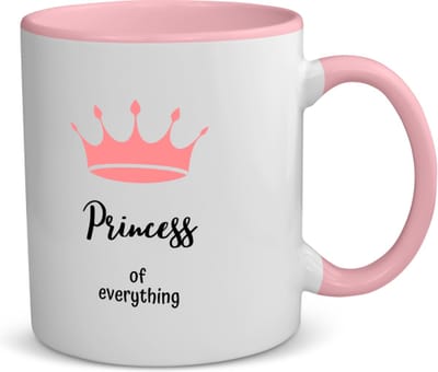 Akyol - princess of everything koffiemok - theemok - roze - Princess - iemand die zich voelt als een princess - verjaardag - cadeau - kado - geschenk - 350 ML inhoud