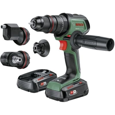 Bosch AdvancedImpact 18V-80 QuickSnap - Accuklopboorschroevendraaier - Inclusief Magnetische schroefhouder, excenteropzetstuk, haakse opzetstuk, 13 mm boorhouder, schroefbit - 2x 18V Li-Ion (2.5 Ah) accu, 45-min lader