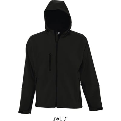 SOL'S Men´s Hooded Softshell Jacket Replay L848 - Black - M
