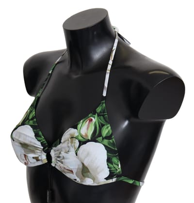 Dolce & Gabbana Vrouwen Multicolor Bloemenprint Halter Zwemkleding Bikini Top