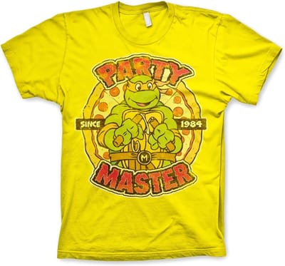 Teenage Mutant Ninja Turtles TMNT Party Master Since 1984 T-shirt geel