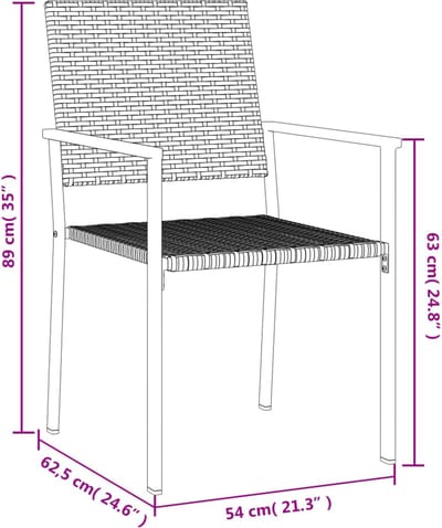 vidaXL - 7-delige - Tuinset - poly - rattan - en - staal