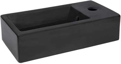 Differnz Hura Fontein – Keramiek – Met Kraangat – 38,5 x 18,5 cm – Mat Zwart – Wandmodel Toiletfontein
