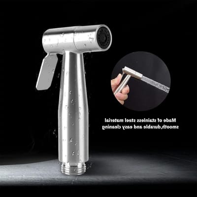Handheld bidet sprayer van roestvrij staal, wandmontage, voor toilet en badkamer hygiëne, 12.5 x 5.5 cm, eenvoudig te installeren en duurzaam in gebruik