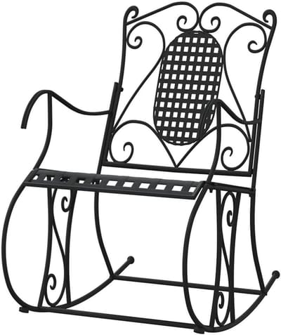 Metalen Schommelbank - Tuinschommelbank Buiten - Ontspannen in de tuin - Hoge rugleuning - 95 x 84 x 54 cm