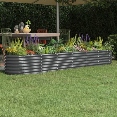 vidaXL - Plantenbak - 260x40x36 - cm - gegalvaniseerd - staal - antracietkleurig