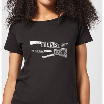 The Best Way To Cut Them Carbs Dames T-shirt - Zwart - 3XL