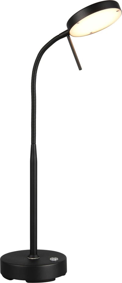 REALITY MORENO - Tafellamp - Bureaulamp - Zwart mat - Oplaadbaar - incl. 1x SMD 3 W - Sensor dimmer - Instelbare lichtkleur - Flexibel - Geheugenfunctie - Accuvoeding - USB-C aansluiting - Inclusief oplaadstation