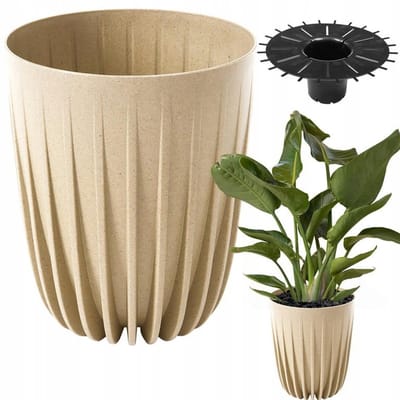 Lamela Mira ECO HOUT Pot 25cm Z Wkładem - Piaskowy