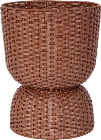 Handed By - Plantenmand - Plantenstandaard - Bloempot - Duurzaam- Handgevlochten - Handed By Twist Diabolo maat medium - bruin - sienna