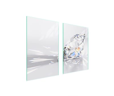 TMK ArtDeko Serie - Glazen Beschermplaat - 65x52cm - Diament Patroon - Veilig en Veelzijdig