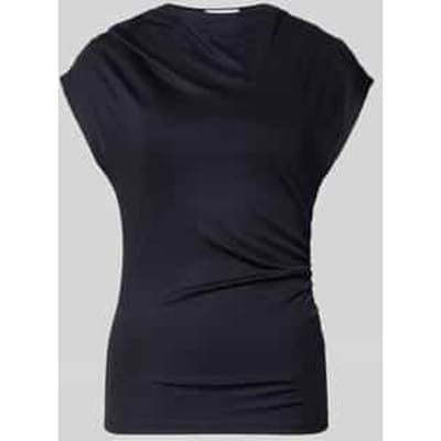 Vrouwelijke Sophisticated Drapé Col Fluid T-shirt COMMA