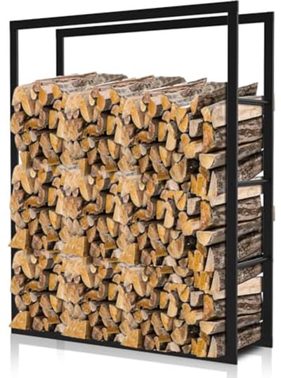 Haardhoutrek 100 x 80 x 25 cm voor brandhoutopslag - Eenvoudige montage, ruimtelijke besparing - Stijlvol en duurzaam ontwerp