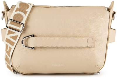 COCCINELLE schoudertas Gretel Ribbon Crossbody Bag Grained Leather Sandshell beige