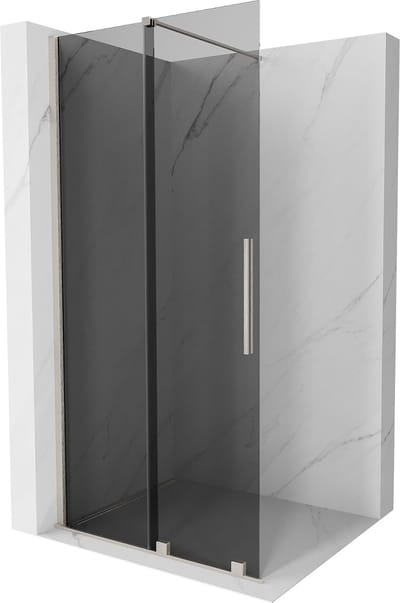 Mexen Velar schuifbare douchewand Walk-in 70 x 200 , grafiet 8 mm, geborsteld nikkel - 871-070-000-43-97
