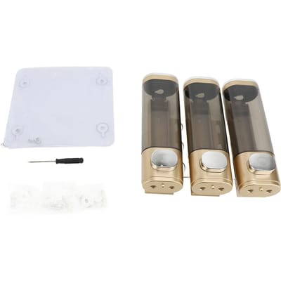 3 in 1 300ml Druk Vloeibare Zeepdispenser Wandmontage Badkamer Douche Shampoo Haarconditioner goud