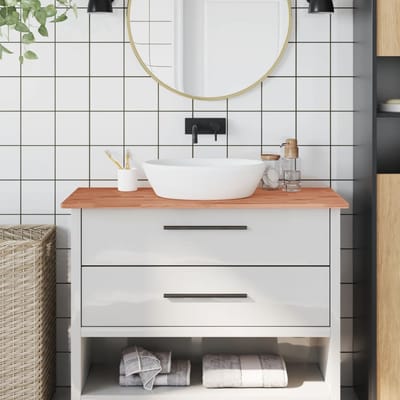 vidaXL - Wastafelblad - 100x60x1,5 - cm - massief - beukenhout