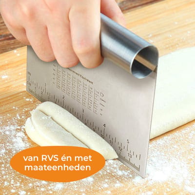 Deegsnijder - RVS - Inclusief Maateenheden - Deegschraper - Taart - Cake - Keuken Accessoires - Bakken