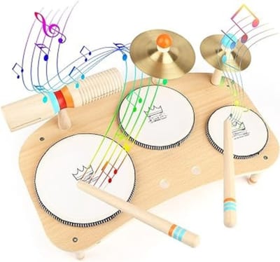 RWB® Drumstel voor Kinderen - Drumstel Kinderen - Drumstel - Hout - 42cm x 26cm x 5cm