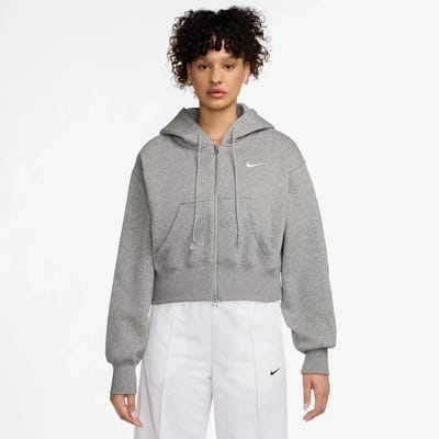 Korte, ruime hoodie met rits voor vrouwen Nike Phoenix