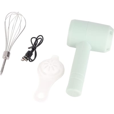 Mélangeur à main électrique automatique rechargeable par USB portable sans fil mélangeur à main pour pâtisserie gâteau œuf bleu pâle