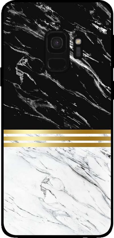 Smartphonica Telefoonhoesje voor Samsung Galaxy S9 marmer look - backcover marmer hoesje - Zwart Wit geschikt voor Samsung Galaxy S9