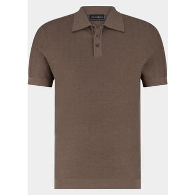 Polo Scotland Blue bruin kaene knitted 3 knoopjes