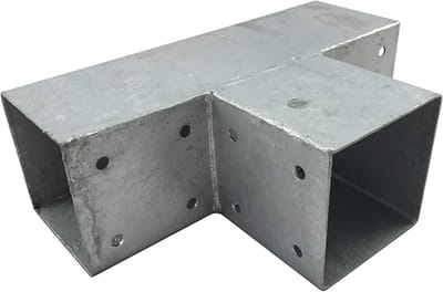 Houten Balk Connector - Hoekverbinder - Tuinconstructies Maken - T-vorm 3 balken - 7x7 cm balken - Metaal