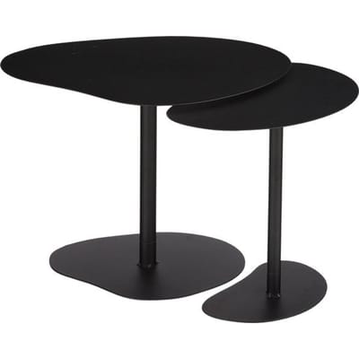 Mica Decorations Bijzettafel - Set van 2 - L55 x B41 x H40 cm - Metaal - Zwart