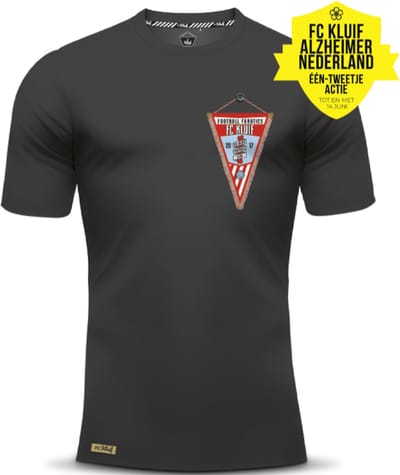 FC Kluif Vaantje t-shirt - maat M / Medium - Heren lifestyle t-shirt - Wedstrijdvaantje - Katoen - Anthraciet