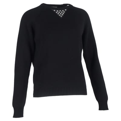 Saint Laurent trui met studs in zwarte wol
