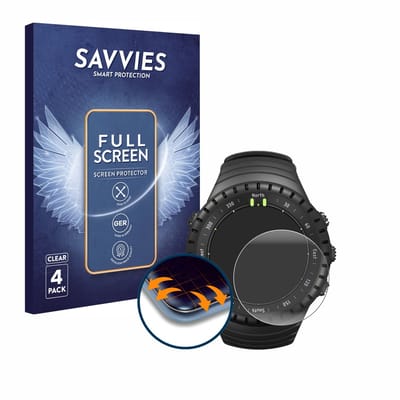 Savvies - Screenprotector voor Suunto Core All Black - Folie Beschermfolie transparant volledig dekking 4 Stuks