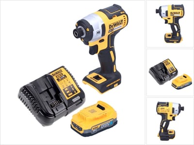 DeWalt DCF 887 E1 accu-slagmoersleutel 18 V 205 Nm 1/4" borstelloos + 1x oplaadbare batterij 1,7 Ah + lader
