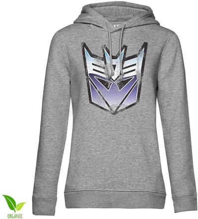 Transformers Distressed Decepticon Shield Girls dameshoodie heathergrijs