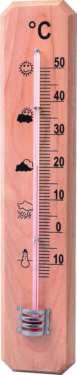Thermometer voor binnen en buiten, analoge temperatuurweergave, 4,2 x 1,5 x 20 cm