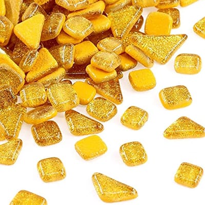 Glasmozaïek Tegels Voor DIY Ambachten en Woondecoratie - Glitter Kristal Vierkant en Driehoek (200g)