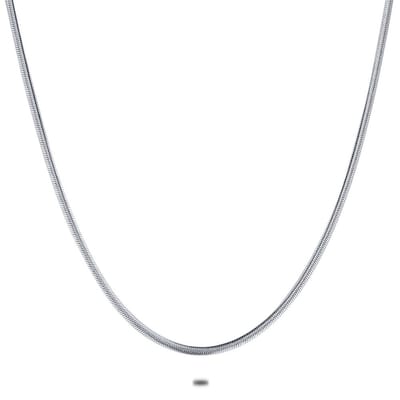 Twice As Nice Halsketting in edelstaal, platte slang, 4 mm 40cm+5cm